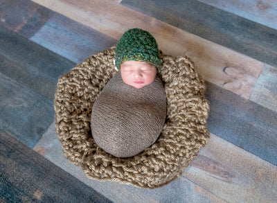 Chunky Taupe Brown Baby Blanket - Beautiful Photo Props