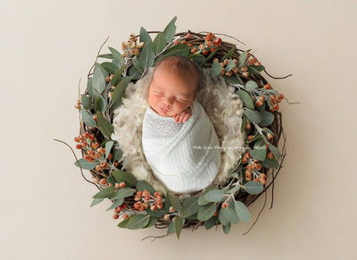 White Cloud Woven Fabric Newborn Wrap - Beautiful Photo Props