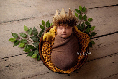 SET Chunky Thunder Blue and Goldenrod Yellow Cozy Newborn Baby Blankets - Beautiful Photo Props
