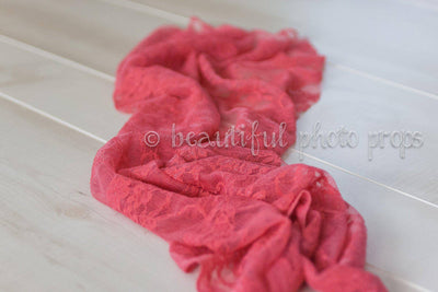 CLEARANCE Coral Stretch Lace Wrap Newborn Photography Prop 60X10 - Beautiful Photo Props