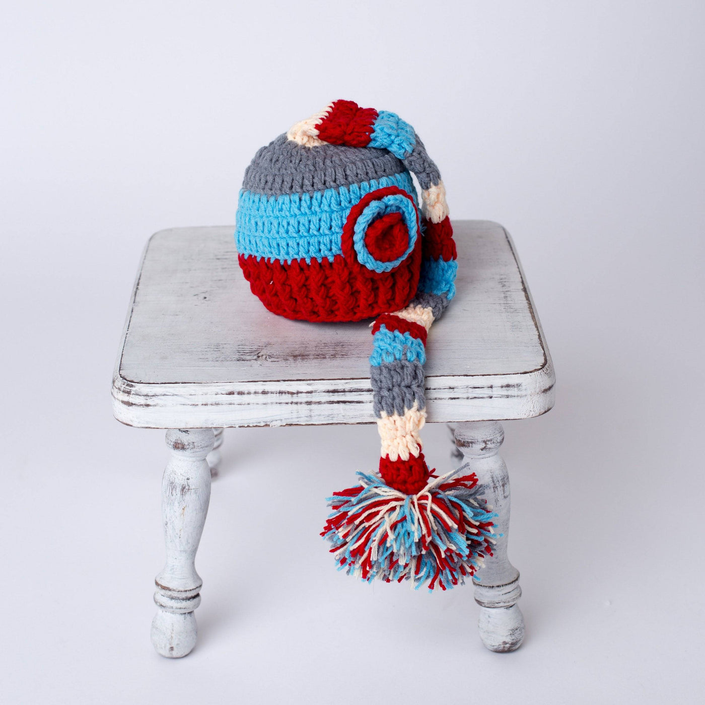 Multicolor Striped Newborn Elf Flower Hat - Beautiful Photo Props