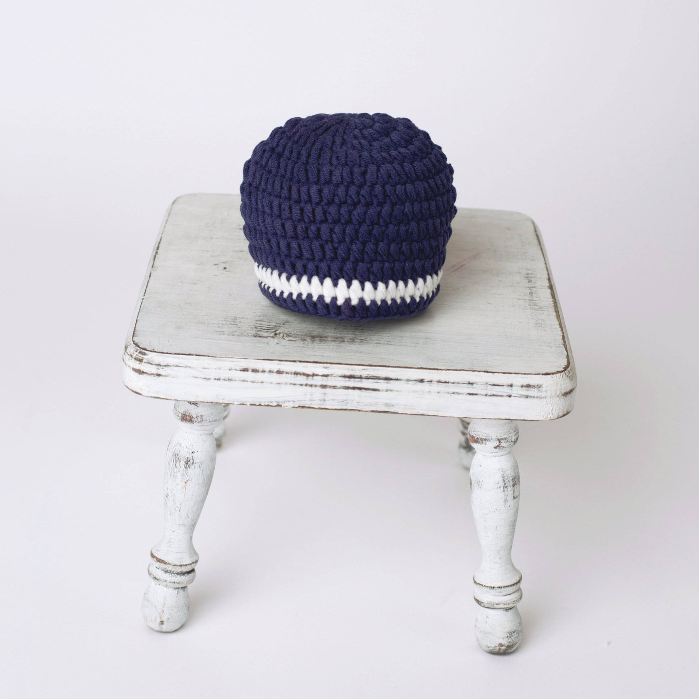 Navy and White Striped Newborn Baby Hat - Beautiful Photo Props