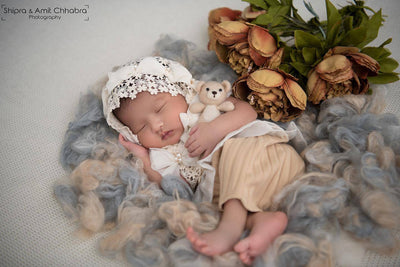 Granite Gray Newborn Fluff Cloud Basket Filler Nest Stuffer - Beautiful Photo Props