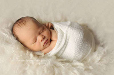 White Cloud Woven Fabric Newborn Wrap - Beautiful Photo Props