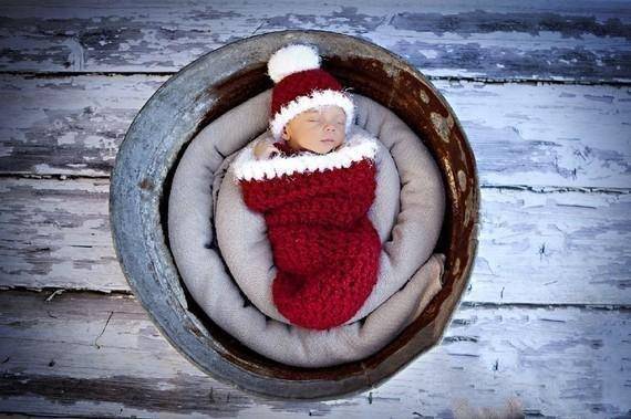 Newborn Santa Cocoon And Hat Set - Beautiful Photo Props