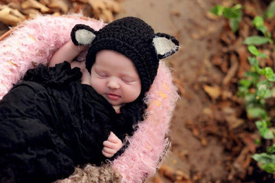 Baby Black Cat Newborn Hat - Beautiful Photo Props