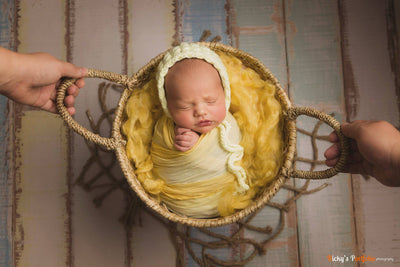 Sunflower Yellow Newborn Fluff Cloud Basket Filler Nest Stuffer - Beautiful Photo Props