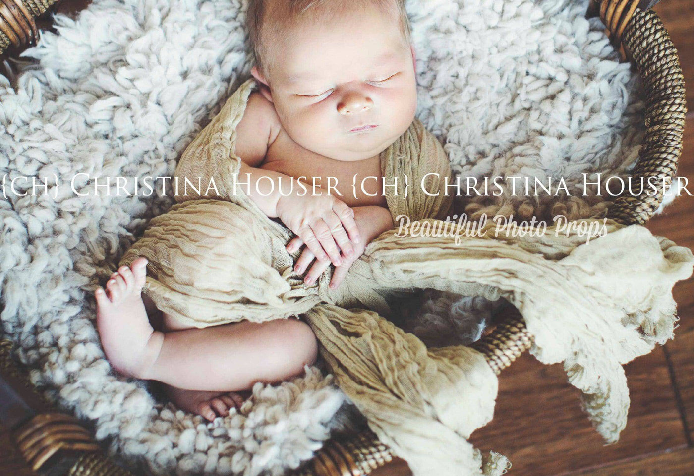 Beige Cheesecloth Newborn Baby Wrap Cheese Cloth - Beautiful Photo Props