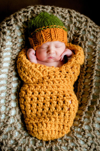 Mustard Yellow Newborn Baby Collared Cocoon - Beautiful Photo Props