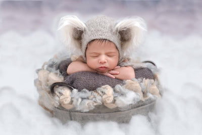 Granite Gray Newborn Fluff Cloud Basket Filler Nest Stuffer - Beautiful Photo Props