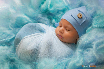 Waterfall Blue Newborn Fluff Cloud Basket Filler Nest Stuffer - Beautiful Photo Props