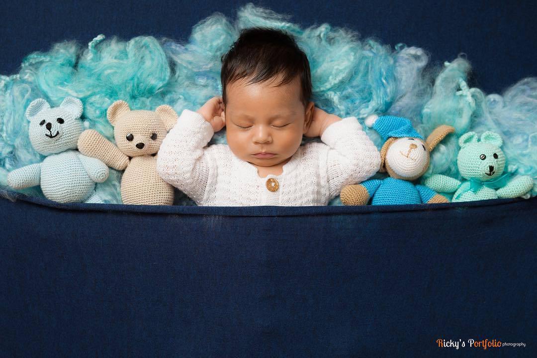 Waterfall Blue Newborn Fluff Cloud Basket Filler Nest Stuffer - Beautiful Photo Props