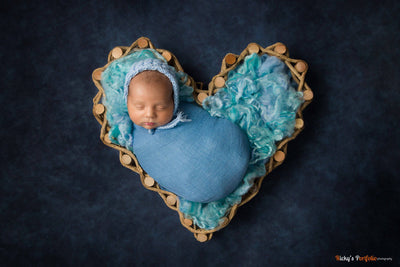 Waterfall Blue Newborn Fluff Cloud Basket Filler Nest Stuffer - Beautiful Photo Props