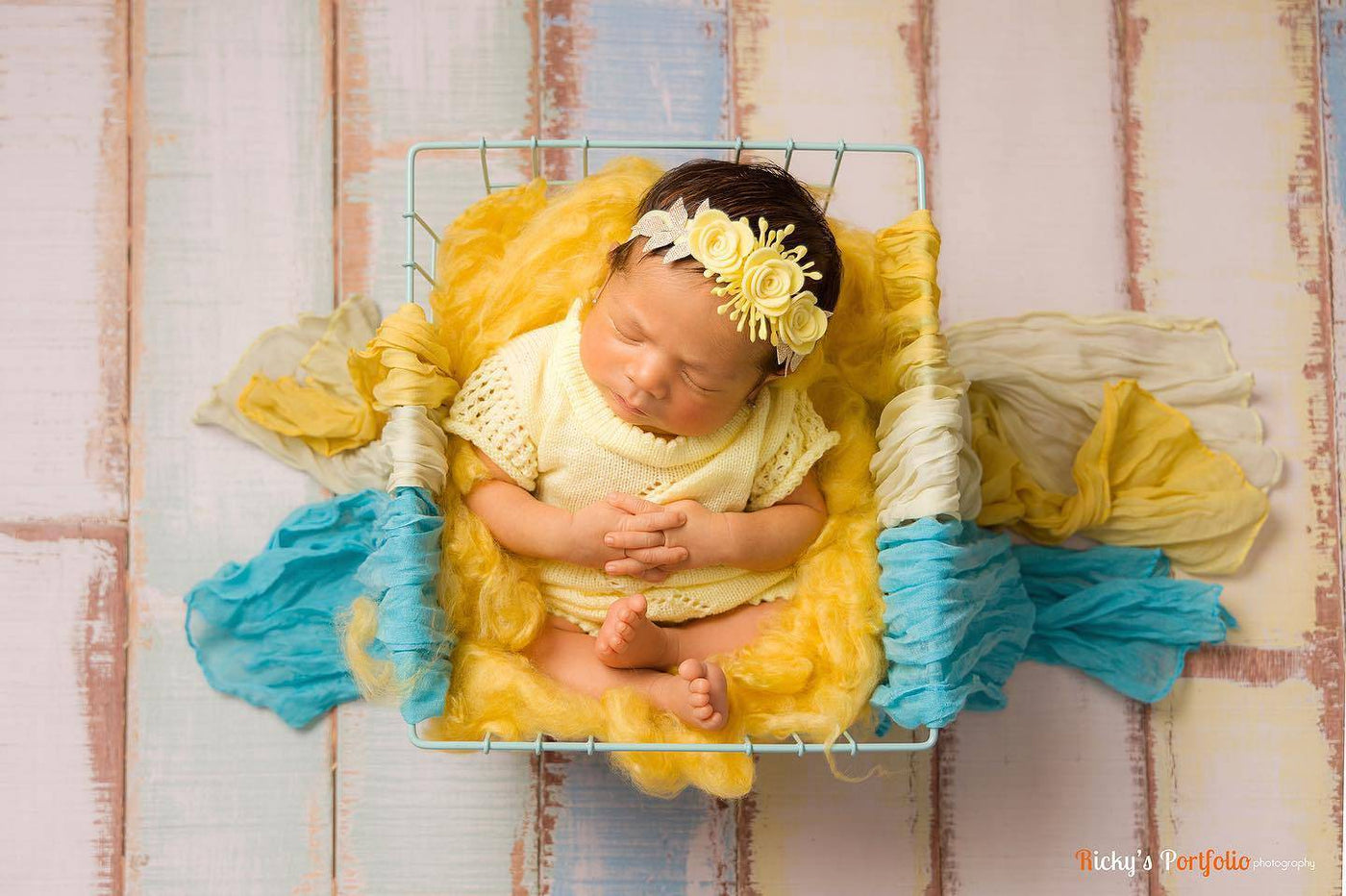 Sunflower Yellow Newborn Fluff Cloud Basket Filler Nest Stuffer - Beautiful Photo Props