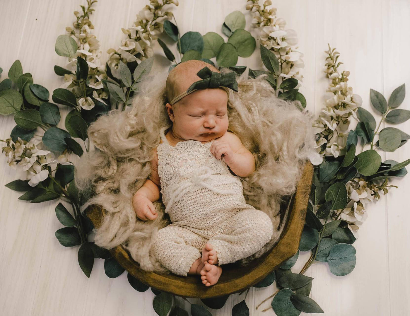 Beige Newborn Fluff Cloud Basket Filler Nest Stuffer – Beautiful Photo Props