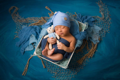 Dark Blue Jean Stretch Knit Newborn Baby Wrap - Beautiful Photo Props