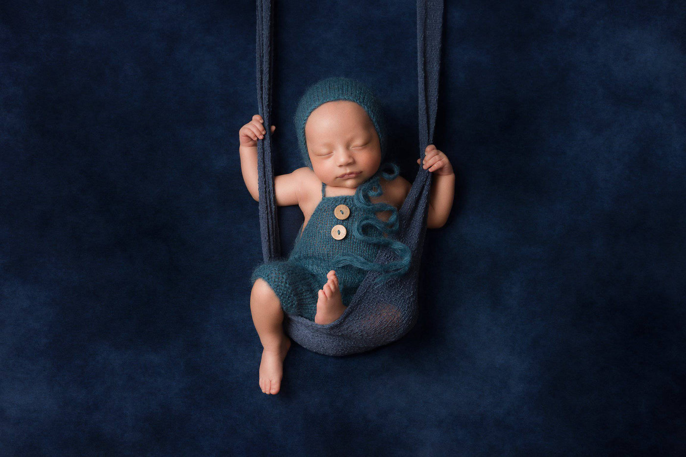 Dark Blue Jean Stretch Knit Newborn Baby Wrap - Beautiful Photo Props