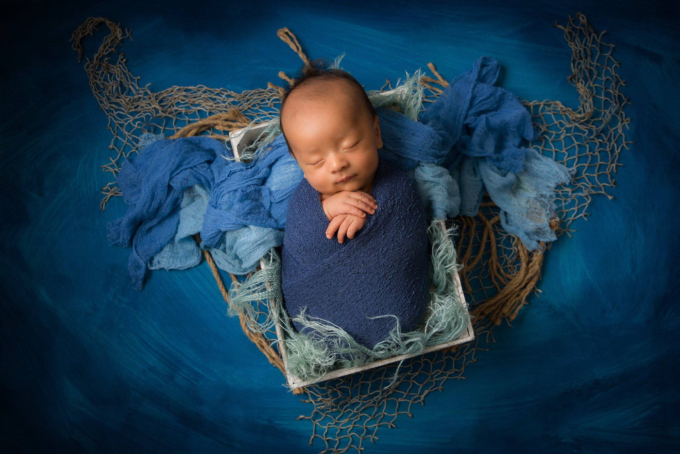 Dark Blue Jean Stretch Knit Newborn Baby Wrap - Beautiful Photo Props