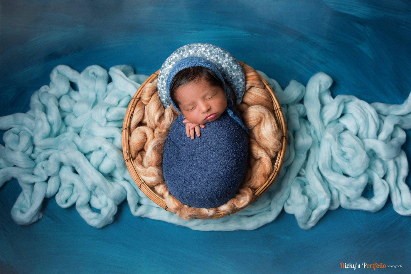 Dark Blue Jean Stretch Knit Newborn Baby Wrap - Beautiful Photo Props