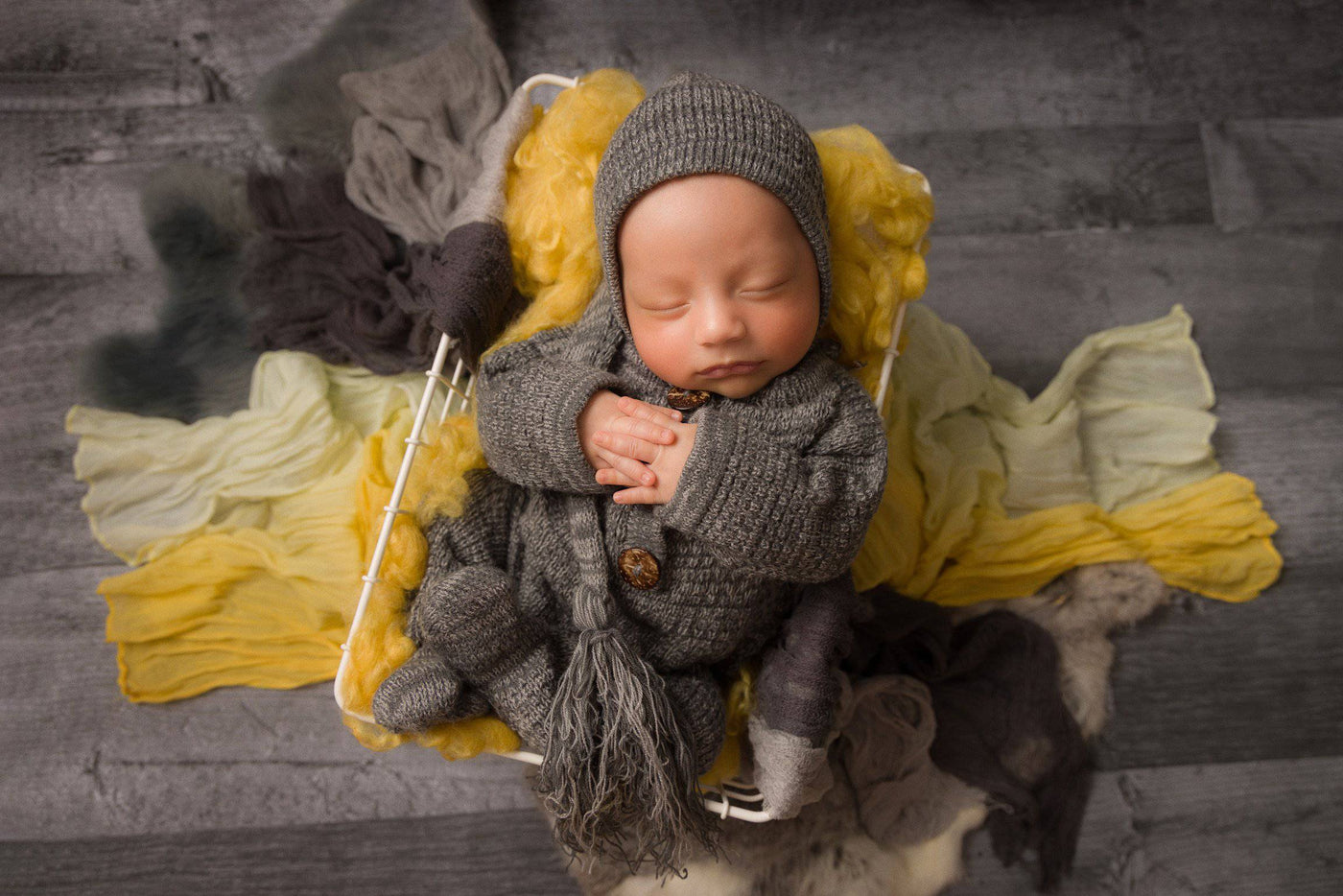 Sunflower Yellow Newborn Fluff Cloud Basket Filler Nest Stuffer - Beautiful Photo Props