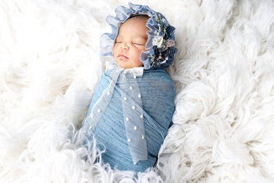 Denim Blue Cheesecloth Baby Wrap Cheese Cloth Fabric - Beautiful Photo Props