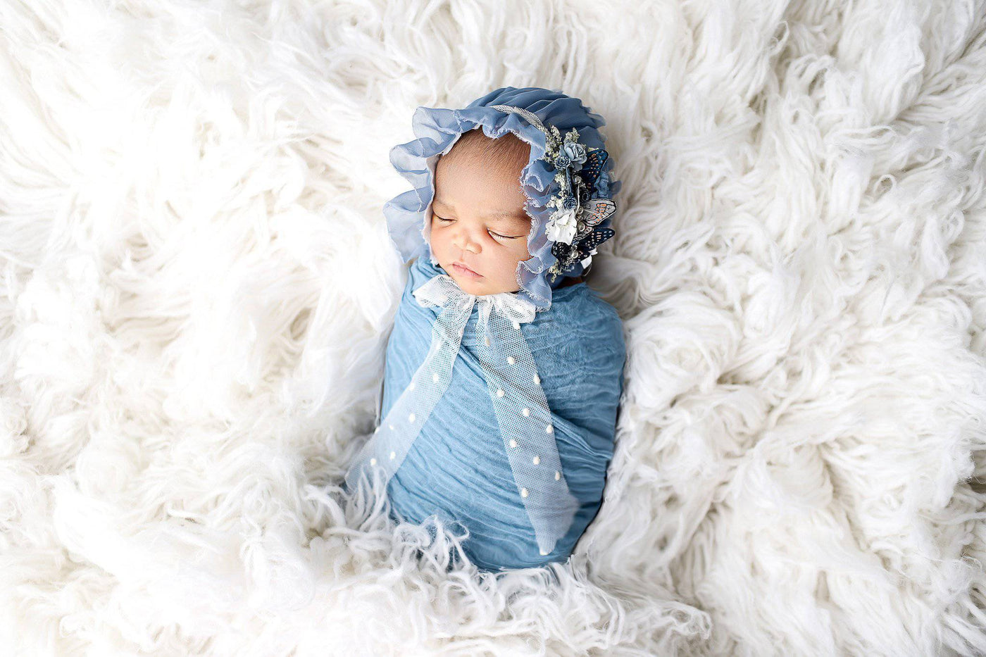 Denim Blue Cheesecloth Baby Wrap Cheese Cloth Fabric - Beautiful Photo Props