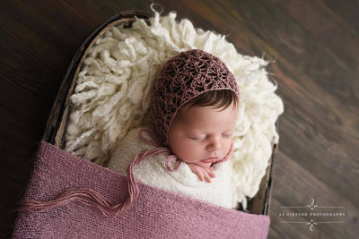 Sorbet Mauve Stretch Knit Newborn Baby Wrap - Beautiful Photo Props