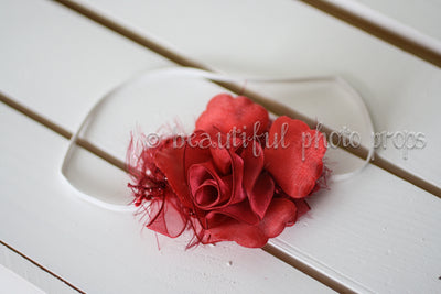 Red Fairy Flower Headband - Beautiful Photo Props