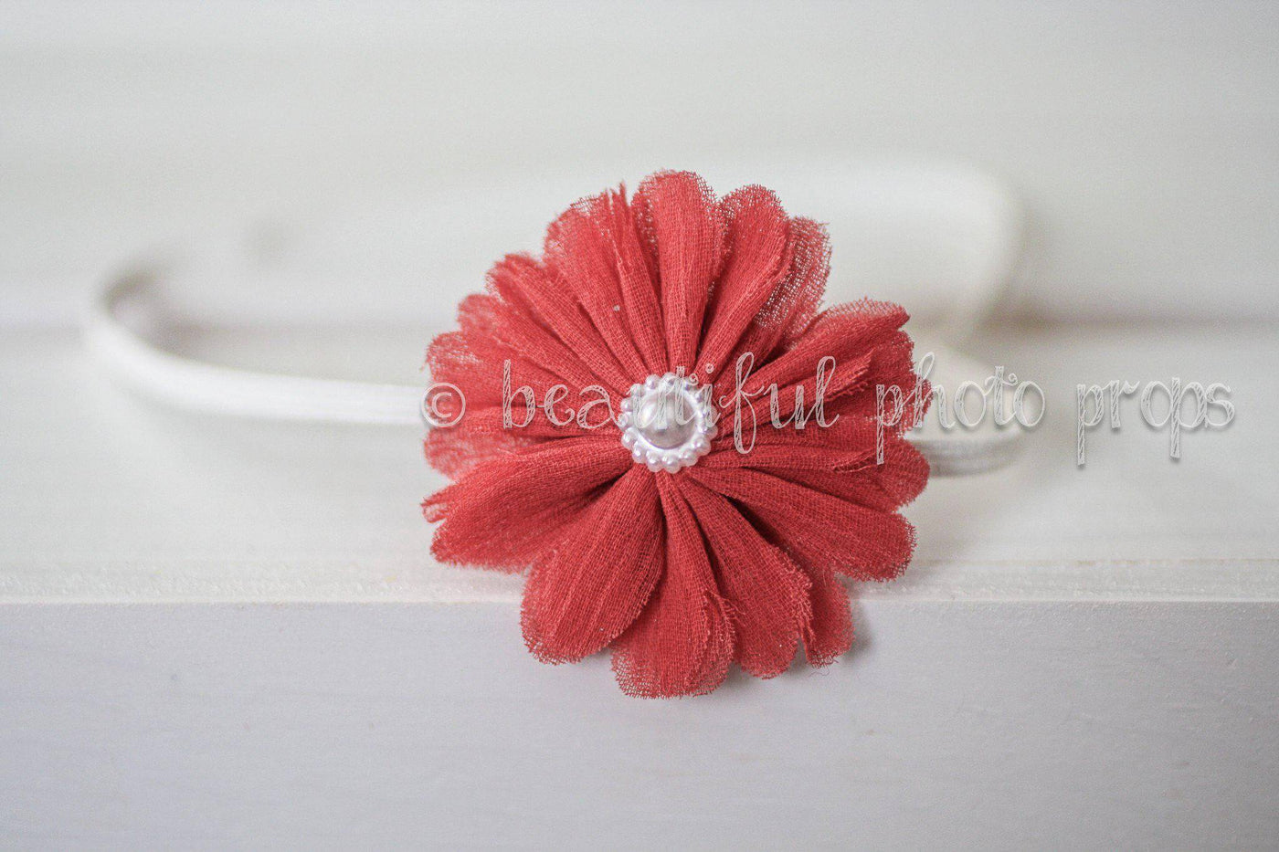Red Gerbera Flower Baby Headband - Beautiful Photo Props