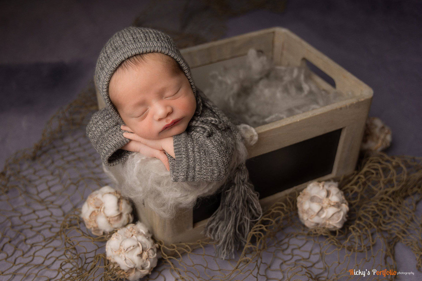 Gray Clouds Newborn Fluff Cloud Basket Filler Nest Stuffer - Beautiful Photo Props