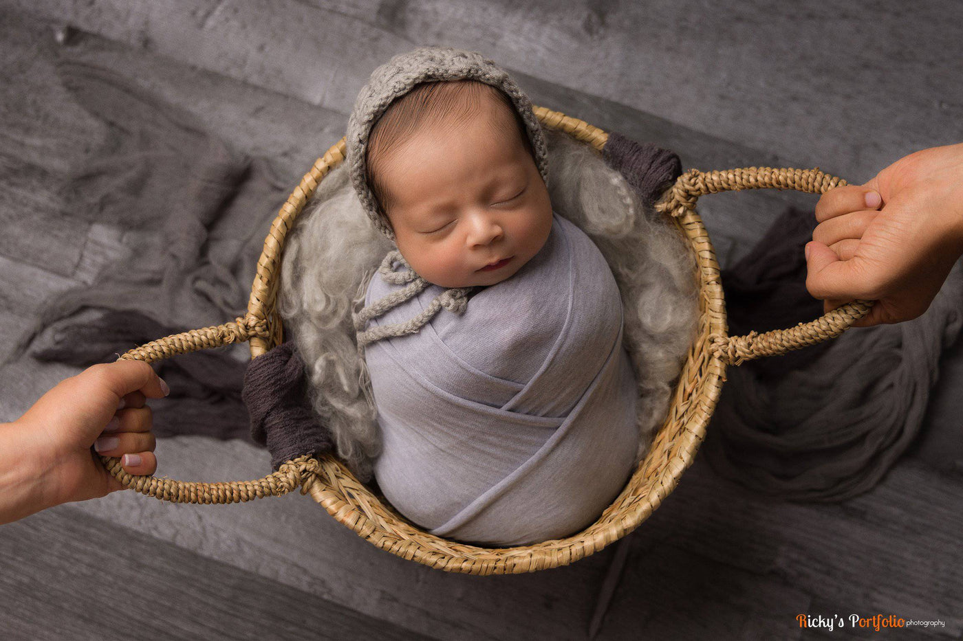 Gray Clouds Newborn Fluff Cloud Basket Filler Nest Stuffer - Beautiful Photo Props