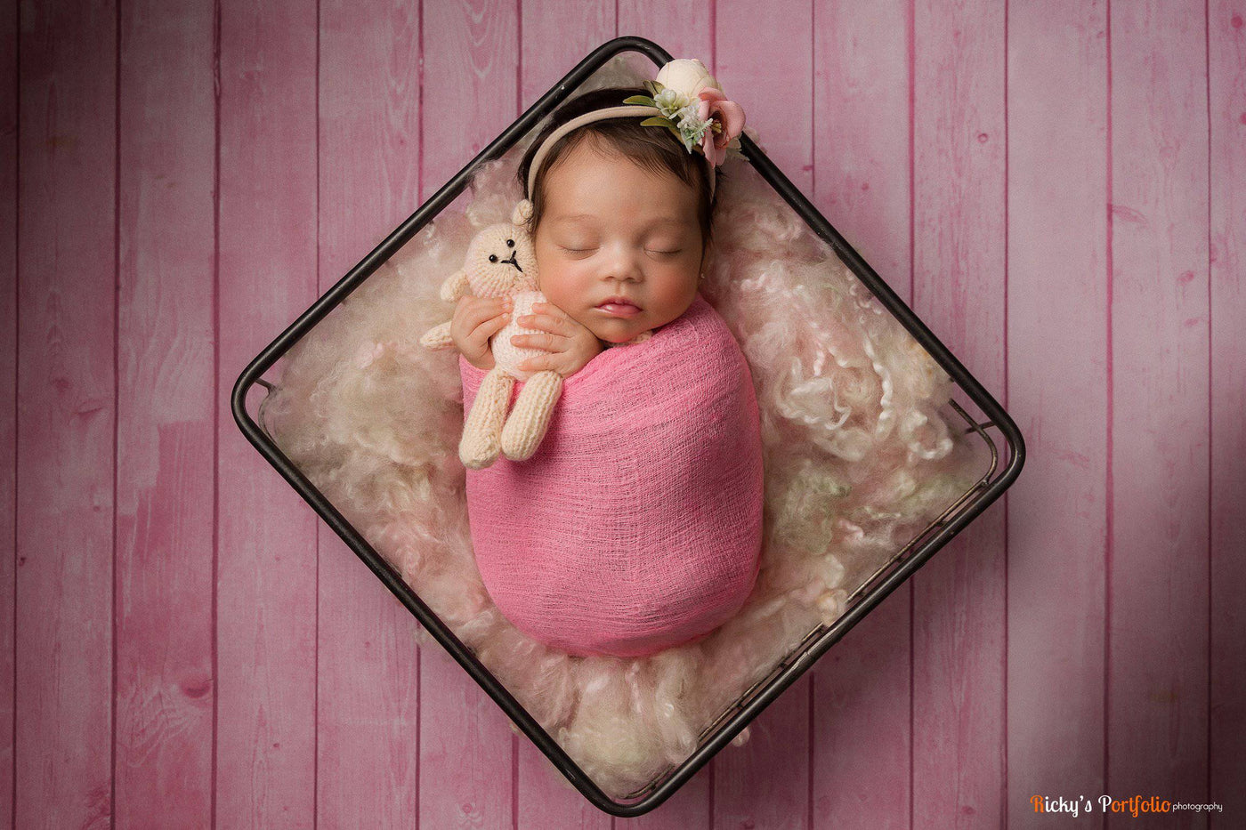 Rose Garden Newborn Fluff Cloud Basket Filler Nest Stuffer - Beautiful Photo Props