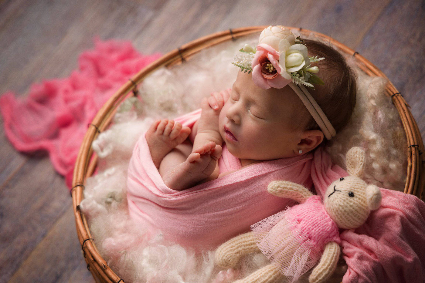 Rose Garden Newborn Fluff Cloud Basket Filler Nest Stuffer - Beautiful Photo Props