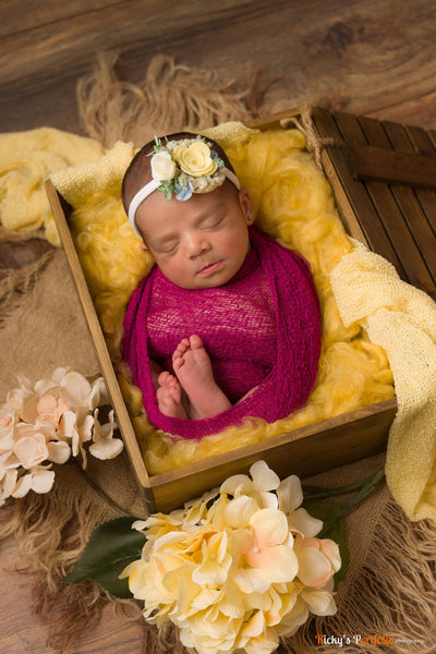 Sunflower Yellow Newborn Fluff Cloud Basket Filler Nest Stuffer - Beautiful Photo Props