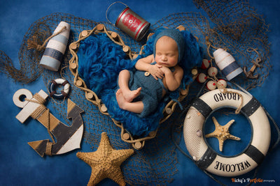 Royal Blue Newborn Fluff Cloud Basket Filler Nest Stuffer - Beautiful Photo Props