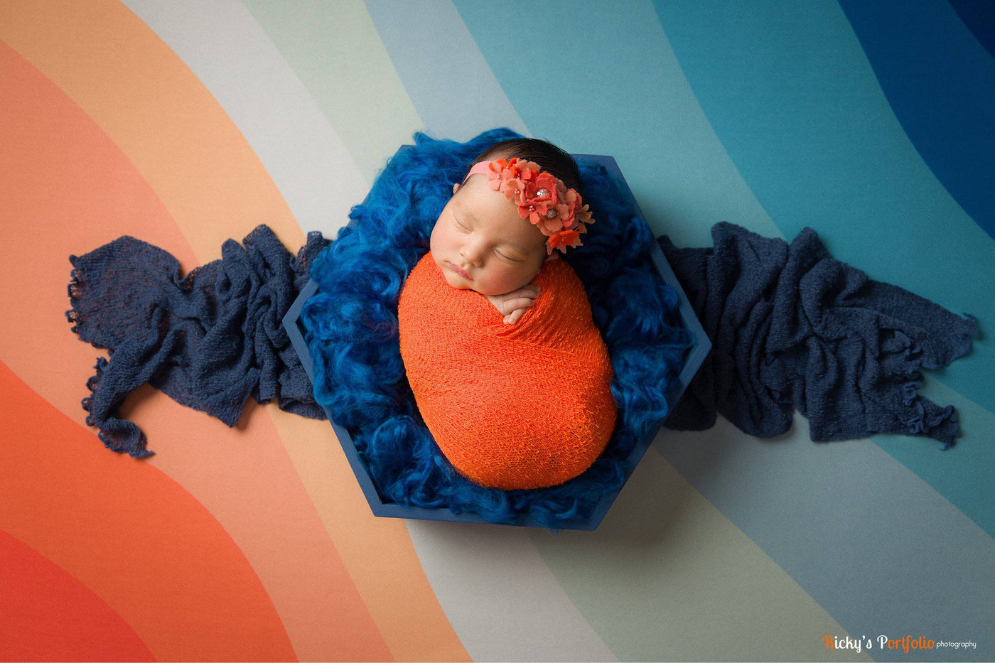 Orange Stretch Knit Baby Wrap - Beautiful Photo Props