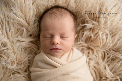 Latte Curly Alpaca Faux Flokati Fur Newborn Photography Prop - Beautiful Photo Props