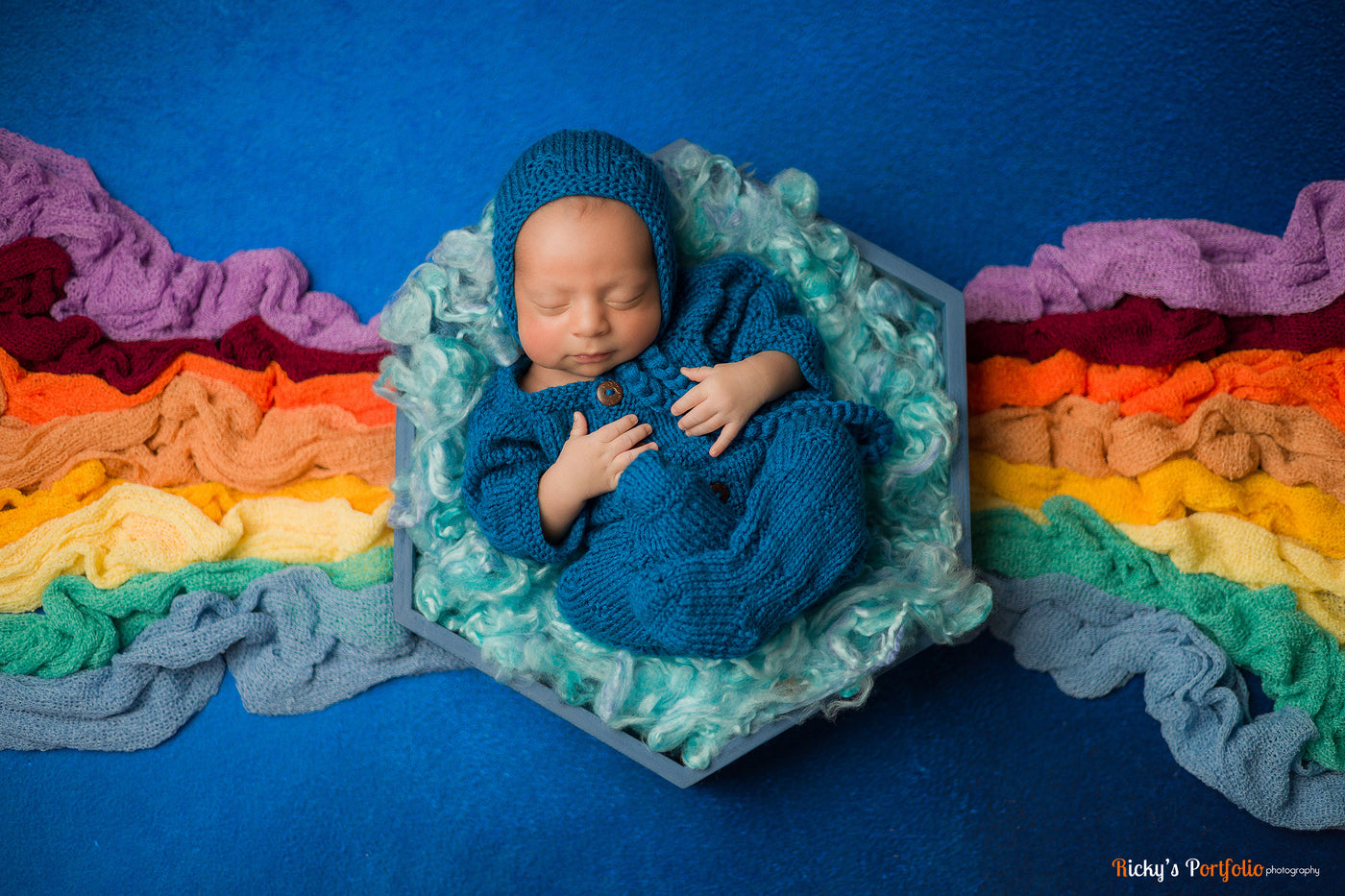 Waterfall Blue Newborn Fluff Cloud Basket Filler Nest Stuffer - Beautiful Photo Props