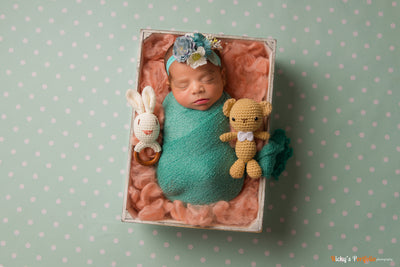 Ocean Blue Stretch Knit Baby Wrap - Beautiful Photo Props