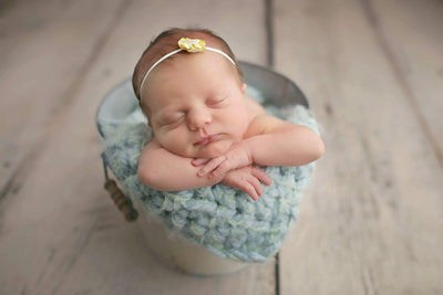 Blue Powder Puff Newborn Baby Blanket - Beautiful Photo Props