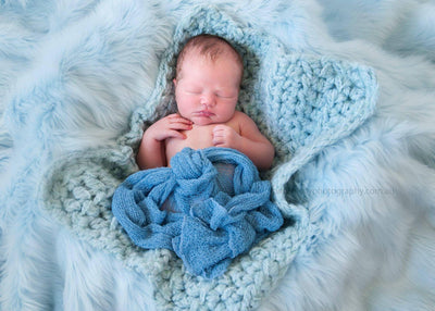 Blue Powder Puff Newborn Baby Blanket - Beautiful Photo Props