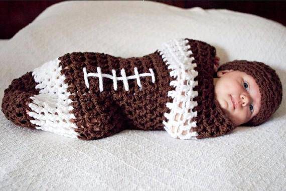Footbal Newborn Hat Cocoon Set - Beautiful Photo Props