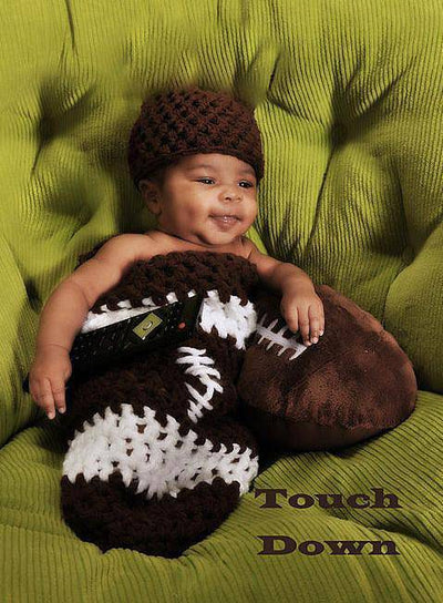 Footbal Newborn Hat Cocoon Set - Beautiful Photo Props