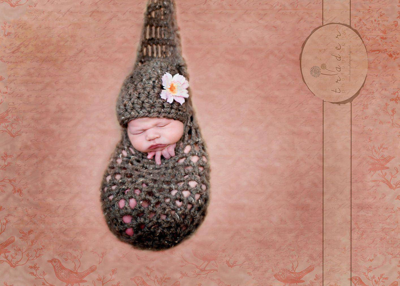 Barley Newborn Stork Sack Hat Set - Beautiful Photo Props