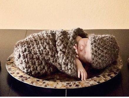 Brown Newborn Cocoon And Hat Set - Beautiful Photo Props