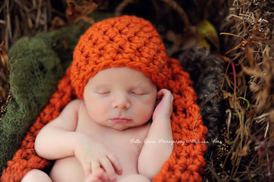 Pumpkin Orange Baby Bowl And Hat Set - Beautiful Photo Props
