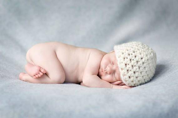 Newborn Baby Beanie Hat Cream - Beautiful Photo Props
