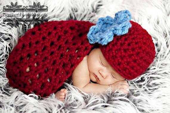 Red Baby Bowl And Hat Set - Beautiful Photo Props
