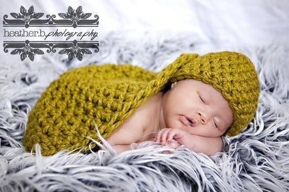 Lemongrass Green Baby Bowl And Hat Set - Beautiful Photo Props