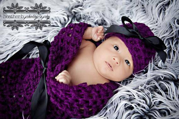 Wild Berry Baby Hat And Cocoon Set - Beautiful Photo Props